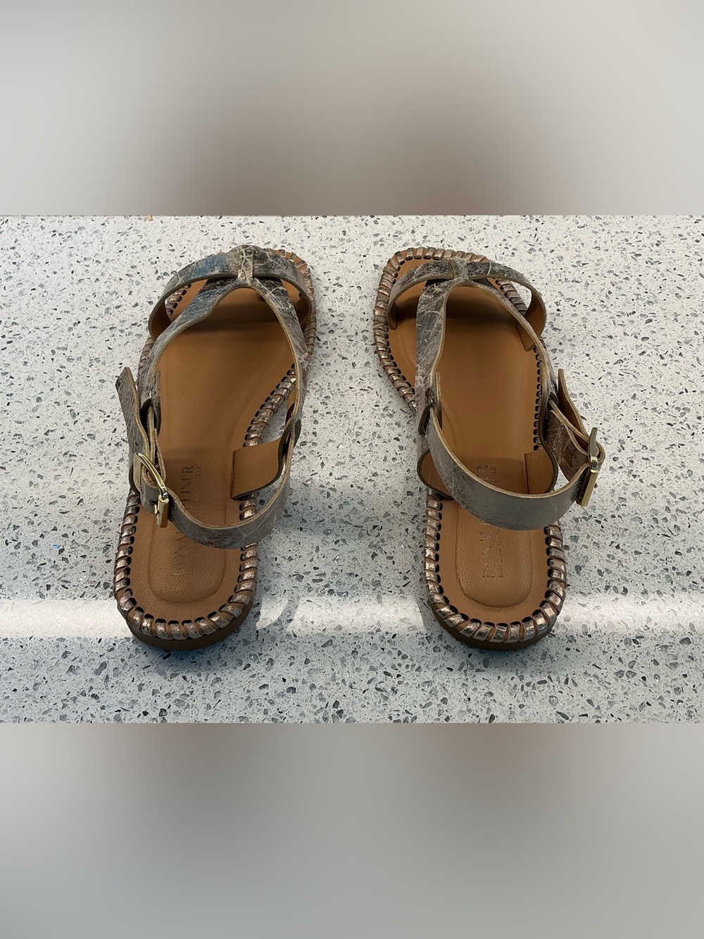 Donald Pliner ELIYA Sandals In Muted Metallic Gold - Size 10 - Worn Once